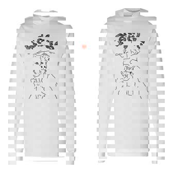 Rescue Dog And Cat Drawing Rescue Pet Pittie And Kitty Long Sleeve T-Shirt - Monsterry