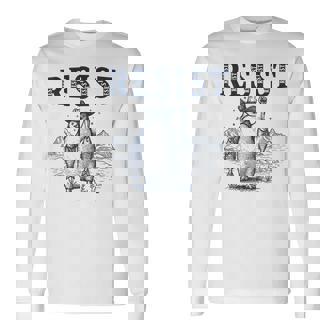 Resist Penguins Activism Vintage Graphic Long Sleeve T-Shirt | Seseable CA
