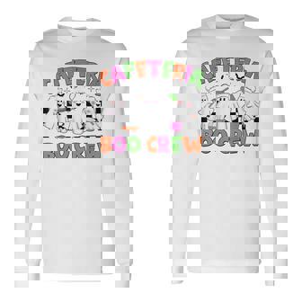 Retro Cafeteria Boo Crew Cafeteria Worker Ghost Halloween Long Sleeve T-Shirt - Monsterry