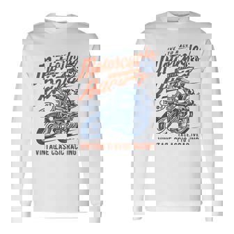 Retro Vintage Style Motorcycle Racing Distressed Long Sleeve T-Shirt - Monsterry