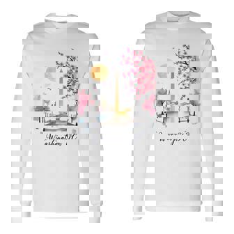 Retro Vintage Washington Dc Pride Souvenir Cherry Blossom Long Sleeve T-Shirt - Seseable