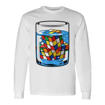 Rubik Rubics Cube Coloré T-shirt à manches longues - Cadeauxyz