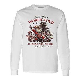 Santa Claus World Tour Christmas Music Musician Band Blue Langarmshirts - Geschenkecke