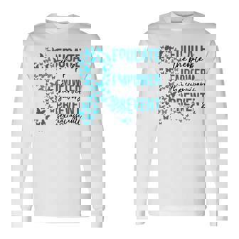 Sexual Assault Awareness Month Educate Empower Prevent Long Sleeve T-Shirt - Thegiftio