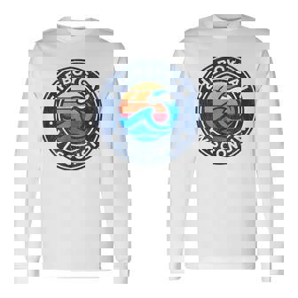 Sheboygan Wisconsin Wi Vintage Nautical Waves Long Sleeve T-Shirt - Thegiftio