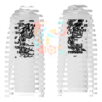 Snake Old School American Traditional Tattoo Flash Long Sleeve T-Shirt - Monsterry