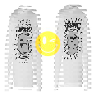 Sonrisa Emoticon Keep Smiling Cara Divertida Camiseta de manga larga - Regaloses