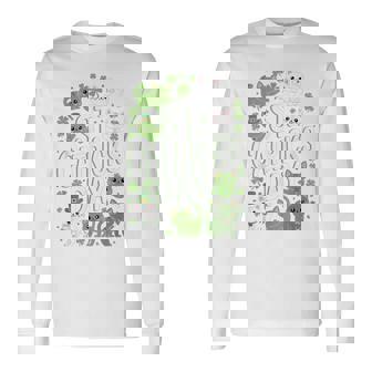 St Catricks Day Lucky Cats Saint Paddy Day Cat Lovers Long Sleeve T-Shirt - Monsterry