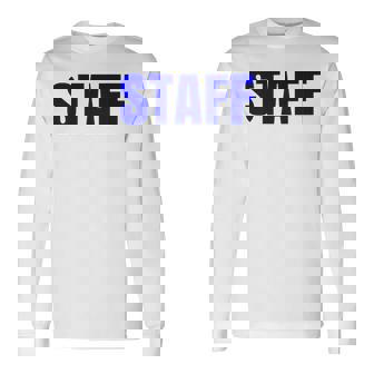 Staff Back Blue Text Uniform For Adult Camiseta de manga larga - Regaloses