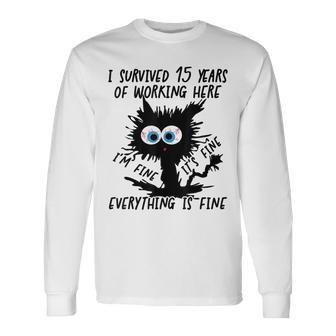 I Survived 15 Years Of Working Here Long Sleeve T-Shirt - Thegiftio UK