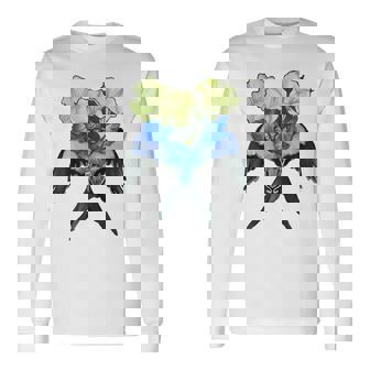 Swallowtail Birds With Morning Glories And Angel's Trumpets Tank Top Long Sleeve T-Shirt - Monsterry