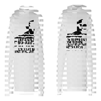 Swimming Instructor Lesson Swim Coach Long Sleeve T-Shirt - Monsterry