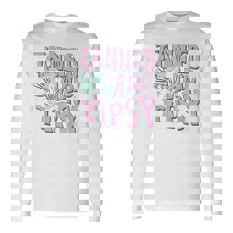 Tanned And Tipsy Beach Summer Vacation Long Sleeve T-Shirt - Monsterry