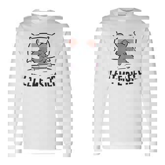 Tired Rat Let Me Sleep Rat Pajama Long Sleeve T-Shirt - Monsterry