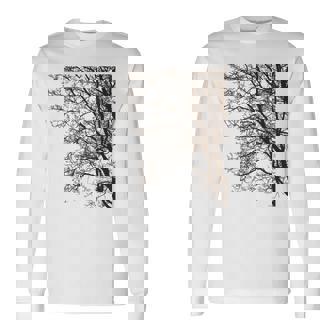 Trees Wildlife Nature Vintage Dark Forest Night Outdoor Long Sleeve T-Shirt - Thegiftio