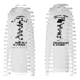 My Tummy Hurts And I'm Mad At The Government Cowboy Raccoon Long Sleeve T-Shirt - Monsterry
