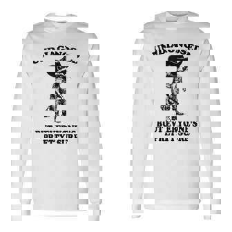 Undiagnosed But Everyone's Pretty Sure Cowboy Raccoon Long Sleeve T-Shirt - Thegiftio