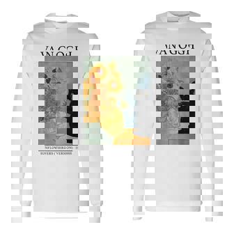 Van Gogh Black Cat With Sunflowers Cat Long Sleeve T-Shirt - Thegiftio