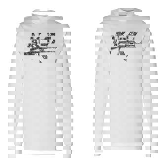 Vintage Ak-47 Rifle Envejecido Camiseta de manga larga - Regaloses