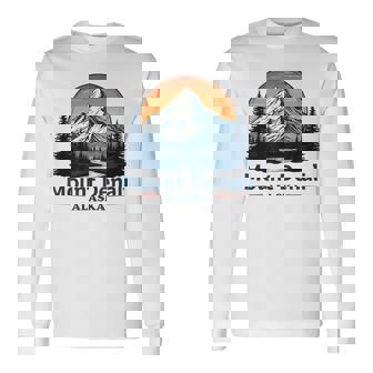 Vintage Mt Denali National Park Alaska Mountain Souvenir Long Sleeve T-Shirt | Seseable CA