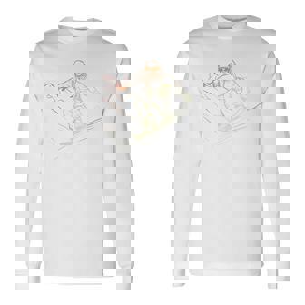 Vintage Snowboarder Sketch Snowboarding Slopestyle Long Sleeve T-Shirt - Monsterry