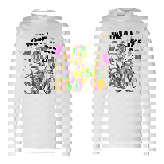 Walk It Like A Bead Dog Mardi Gras Fat Tuesday New Orleans Long Sleeve T-Shirt | Mazezy