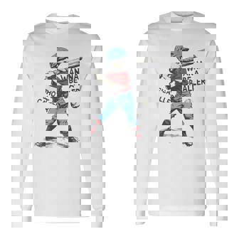 Wanna Be A Baller Shot Caller Retro Game Day Baseball Boy Long Sleeve T-Shirt | Seseable UK