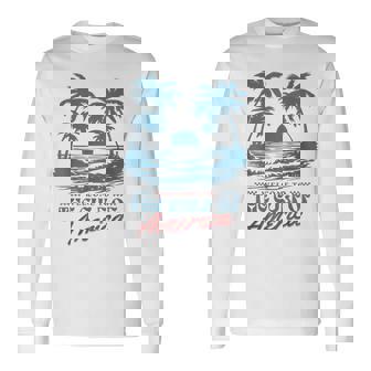 Welcome To America's Gulf Beach Retro Gulf Of Usa America Long Sleeve T-Shirt - Seseable