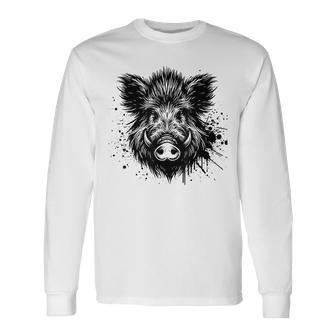 Wild Boar Boar Hunting Hunter Wild Boar Green Langarmshirts - Geschenkecke