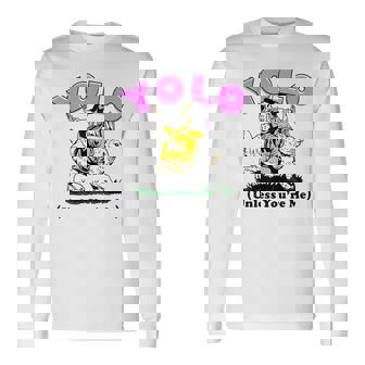 Yolo Unless You're Me Jesus Riding Bunny Long Sleeve T-Shirt - Seseable