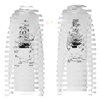 Zebra Finch With Floral Headband Long Sleeve T-Shirt - Monsterry