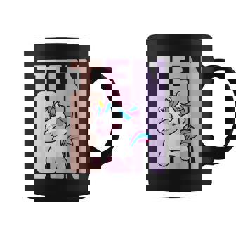 10 Años Cumpleaños Retro Unicorn Chicas Unicornio Niña Taza de café - Regaloses