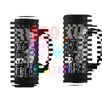 100 Days Of School No Probllama Llama Happy 100th Day Girls Graphic Print Coffee Mug - Monsterry