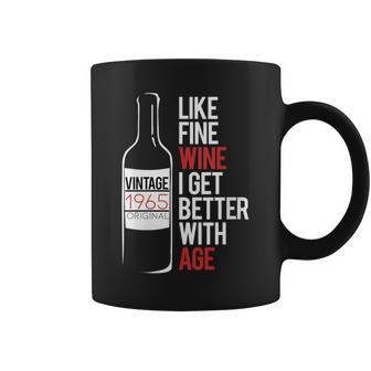 1965 LIKE FINE WINE I GET BETTER WITH AGE Birthday Meme Graphic Print Coffee Mug - Monsterry