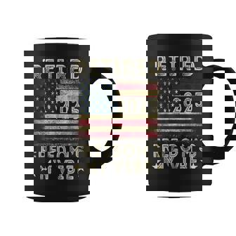 2025 Retirement Retired In 2025 Freedom's My Vibe Dad Mom Graphic Print Coffee Mug - Monsterry