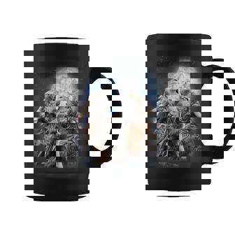 3 Hares Howling At The Moon Hare Rabbit Bunny Lover Graphic Print Coffee Mug - Monsterry