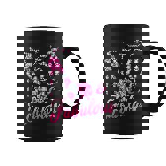 50 Fabulous 50th Birthday Women Girl Queen Crown High Heel Graphic Print Coffee Mug - Monsterry
