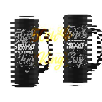 50th Birthday King Party Crown Bday Celebration Graphic Print Coffee Mug - Monsterry