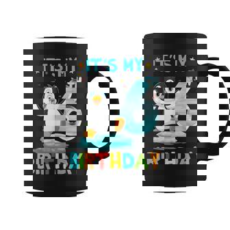 6th Birthday Shirt Penguin Birthday Shirt 6 Year Old Graphic Print Coffee Mug - Monsterry