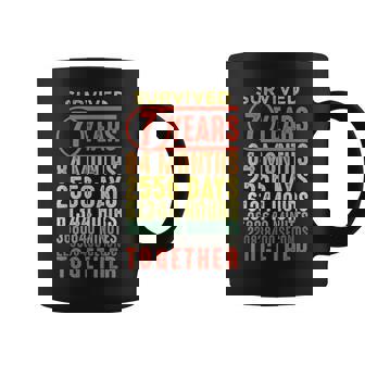 7 Year Anniversary Vintage 7th Wedding Marriage Couple Graphic Print Coffee Mug - Monsterry