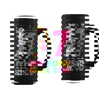 7 Years Old Unicorn Flossing 7Th Birthday Girl Unicorn Party Coffee Mug - Monsterry