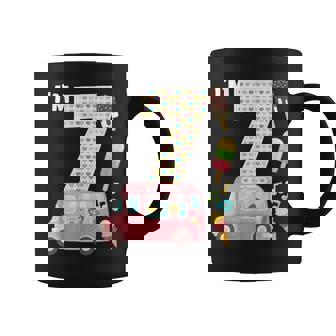 7Th Birthday Crew Ice Cream Truck I'm 7 Bday Ice Cream Party Taza de café - Regaloses