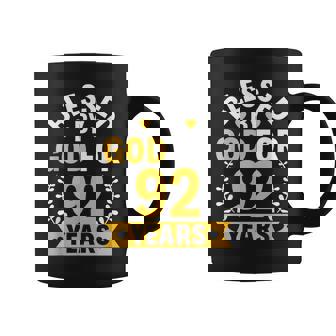 92nd Birthday Man Woman Blessed By God For 92 Years Graphic Print Coffee Mug - Monsterry