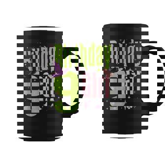 9Th Birthday Witch Pink And Green 9 Year Old Birthday Girl Coffee Mug | Mazezy