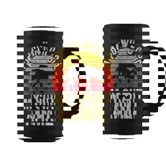 African Wild Dog Is My Spirit Animal Vintage Retro Sunset Graphic Print Coffee Mug - Monsterry