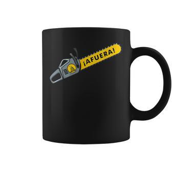 Afuera Milei Motosierra Libertario Ancap Libertad Libertad Taza de café - Regaloses