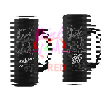 AKA Pink Goes Red For Heart Health Pretty Girl In Red Heart Graphic Print Coffee Mug - Monsterry