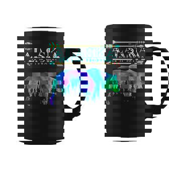 Alaska State Pride Alaska Northern Lights Alaskan Bear Graphic Print Coffee Mug - Monsterry