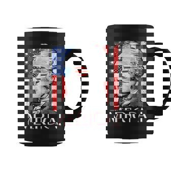 Alexander Hamilton 'Merica Patriot American Flag 4th Of July Graphic Print Coffee Mug - Monsterry