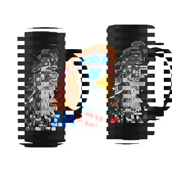 America Eagle 4th Of July Mullet American Flag Usa Patriotic Graphic Print Coffee Mug - Monsterry
